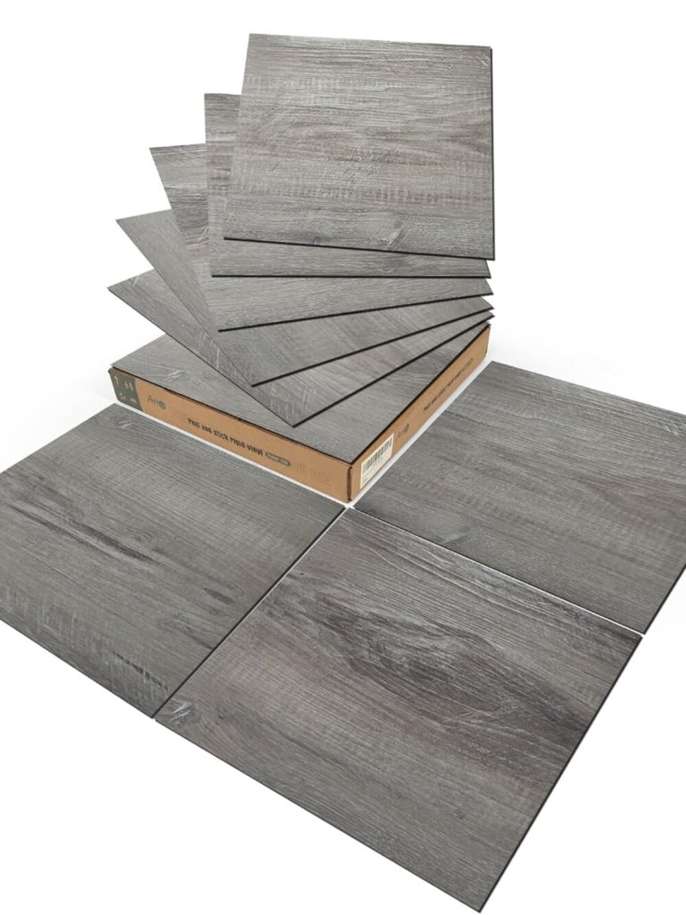 30-Pack Peel and Stick Vinyl Floor Planks, 12 x 12 in, Taupe Ash